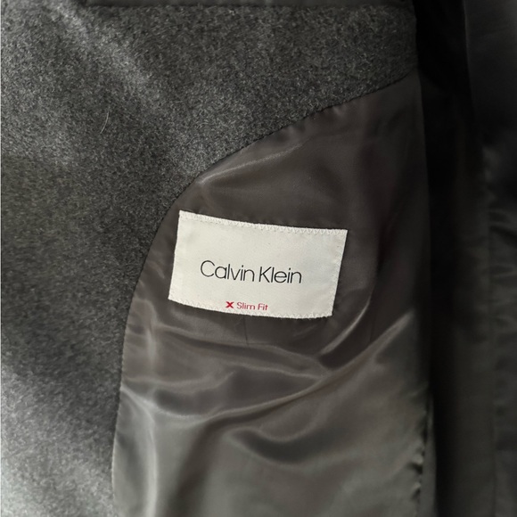 Calvin Klein Men’s Wool Coat Medium Grey, Slim-Fit 42L, 3 button - Picture 6 of 7